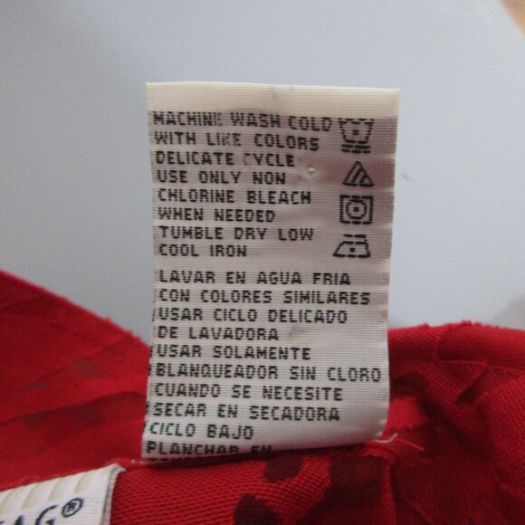 VTG White Stag 2-pc Semi Sheer Button Front Blouse w/Tank Large 12-14 Red Career - Picture 7 of 9